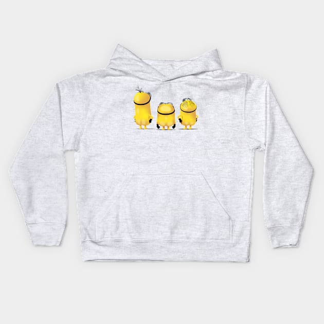 Minions - Kevin, Bob, & Stuart Kids Hoodie by deancoledesign